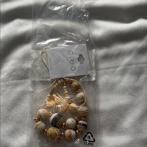 Cleo Beaded Bracelet Set in Cream, Gold, and Black